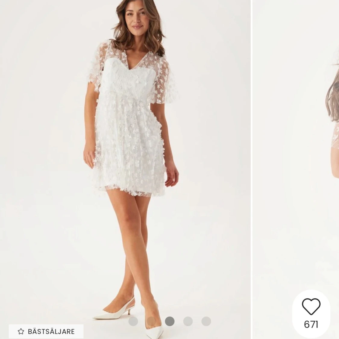 Vit blommig klänning 