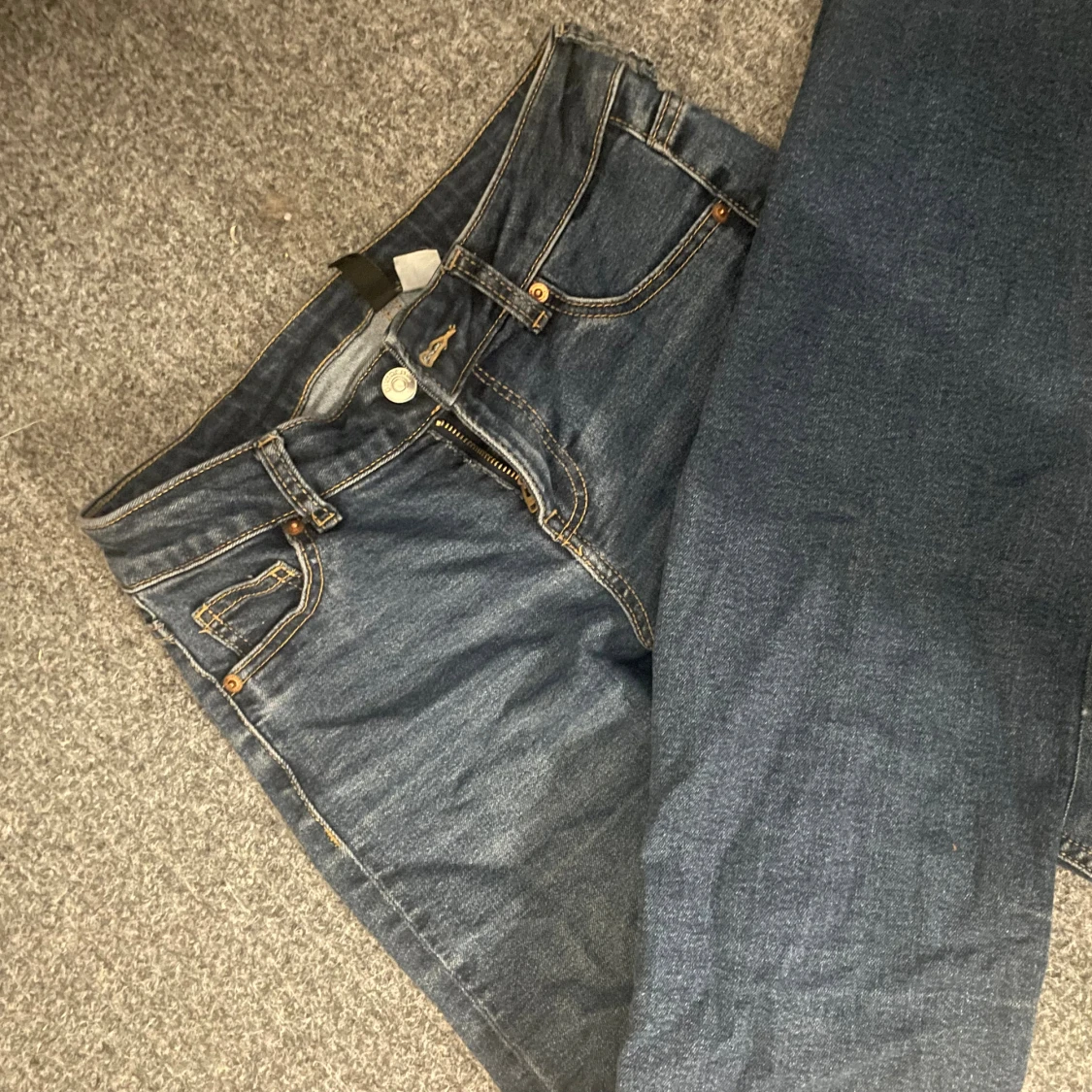 Mörkblå bootcut jeans  - 1