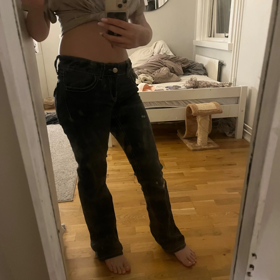 Svarta bootcut jeans Gina Tricot 158 - 1