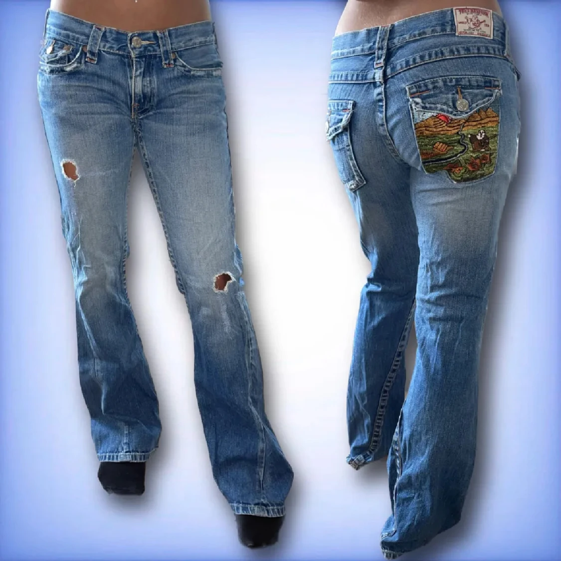 True Religion bootcut jeans med brodyr - 1