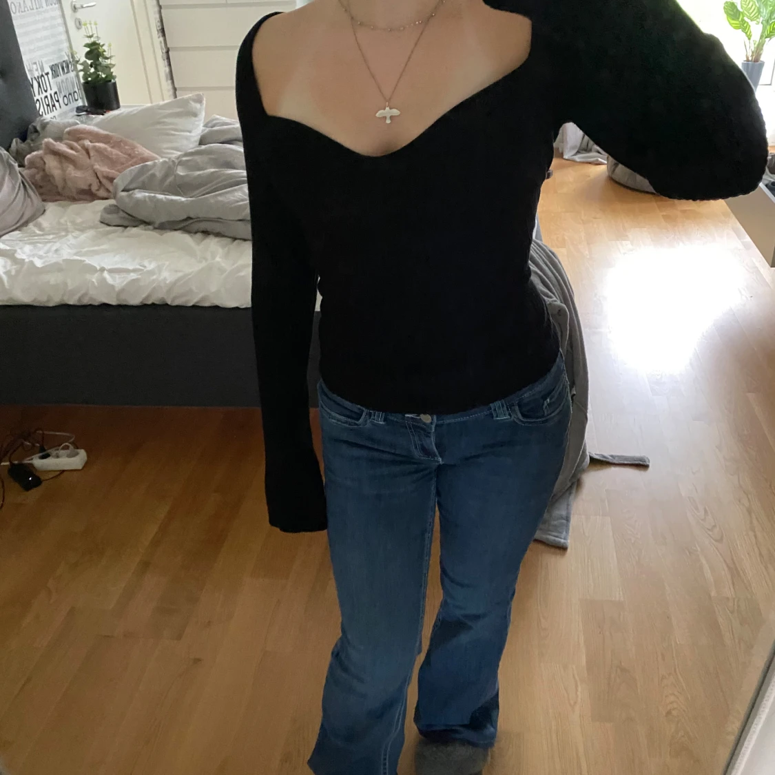 Svart ribbad topp från H&M - 2