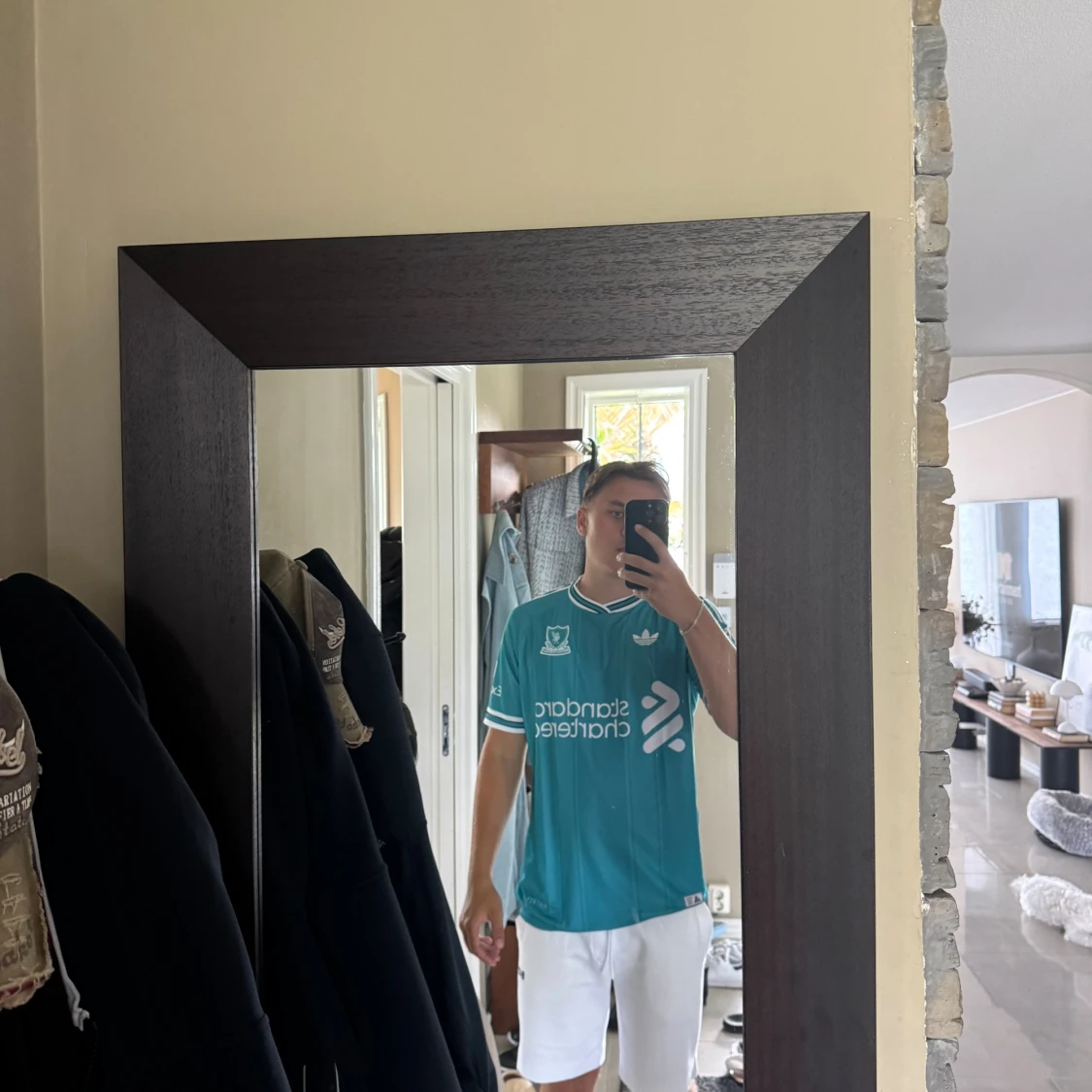 Liverpool Salah bortatröja turkos