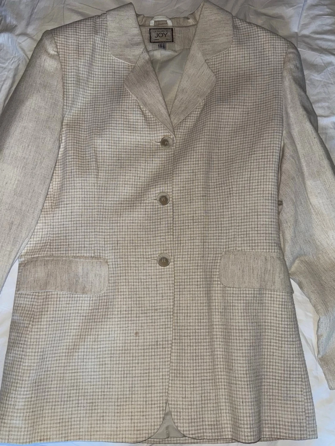 Beige rutig kavaj från JOY - 3