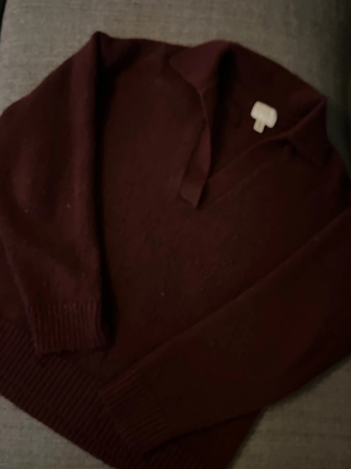 Vinröd stickad kofta från H&M - 2