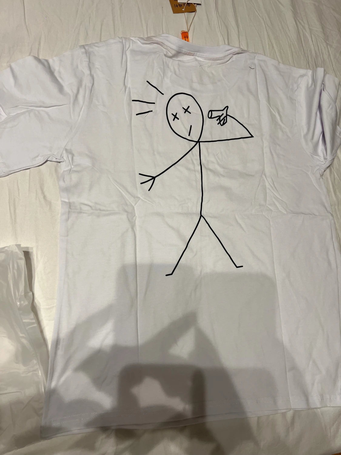 Vit Daft Punk t-shirt med tryck - 3