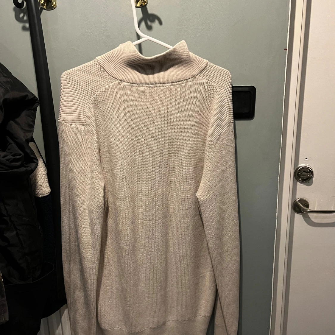 Beige stickad half zip-tröja Dobber - 2