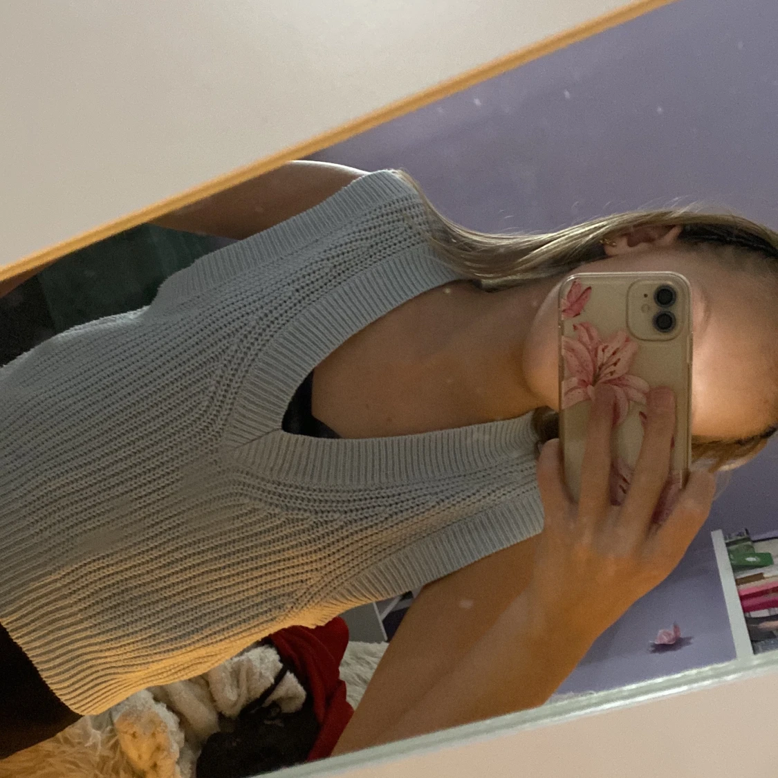 Ljusblå stickad väst från H&M - 3