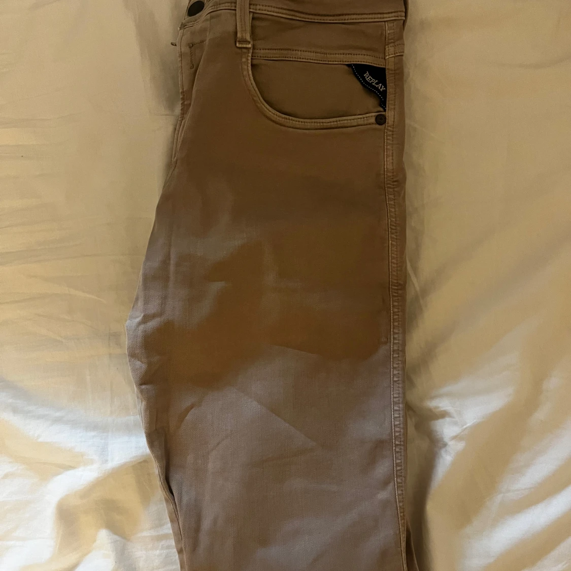 Beige Replay byxor i bomull - 1