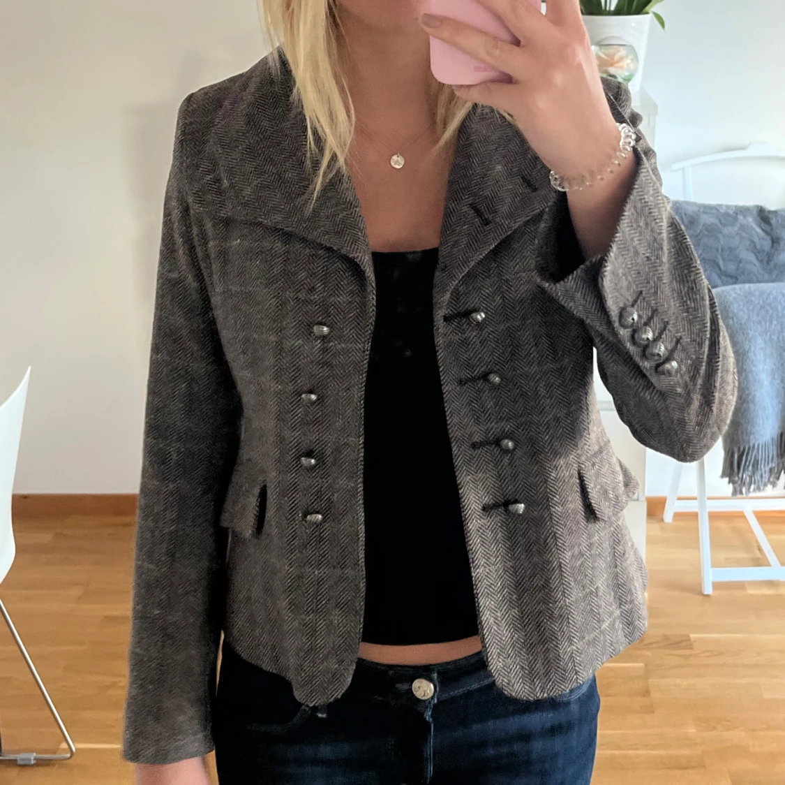 Brun rutig kavaj från H&M - 1