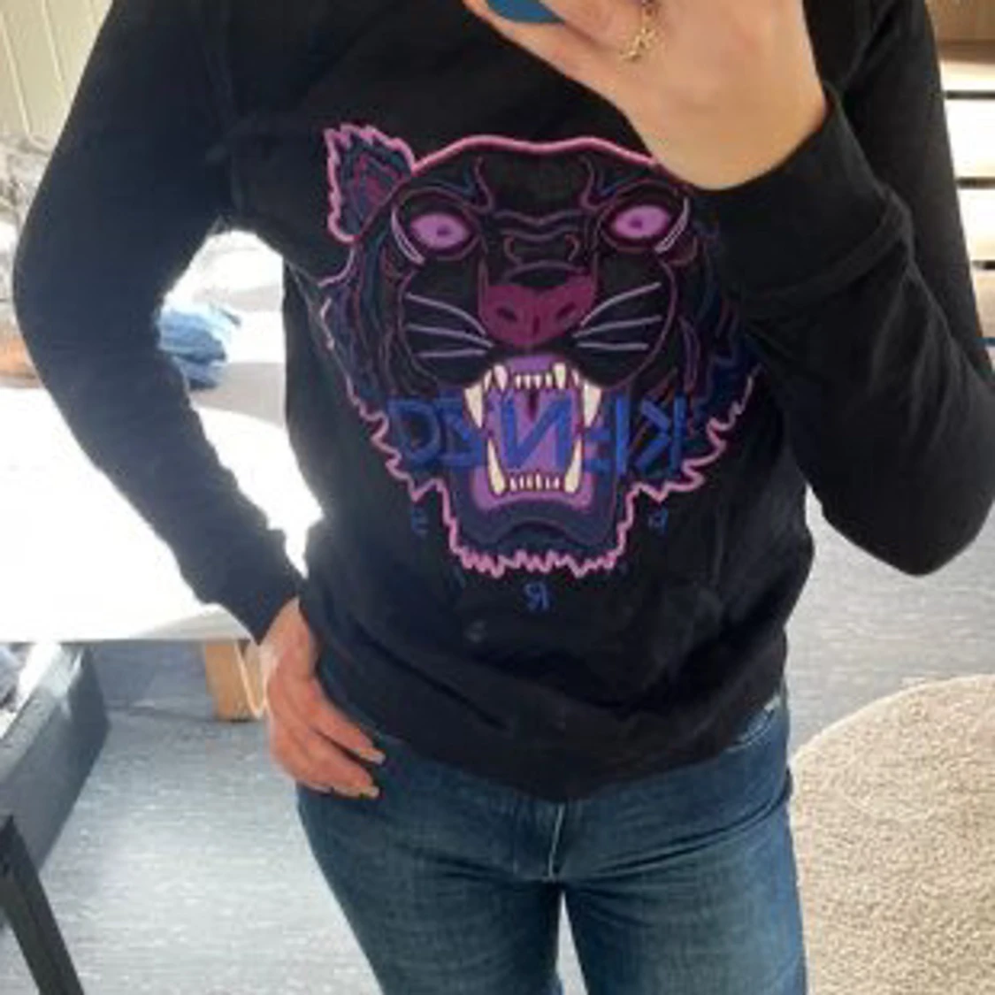 Svart Kenzo sweatshirt med tigertryck - 1