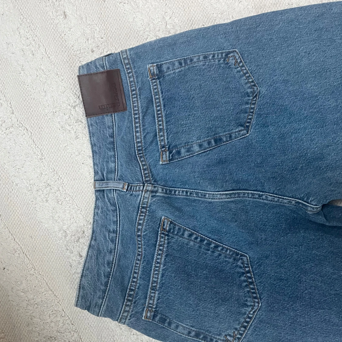 Ljusblå raka jeans low waist - 4