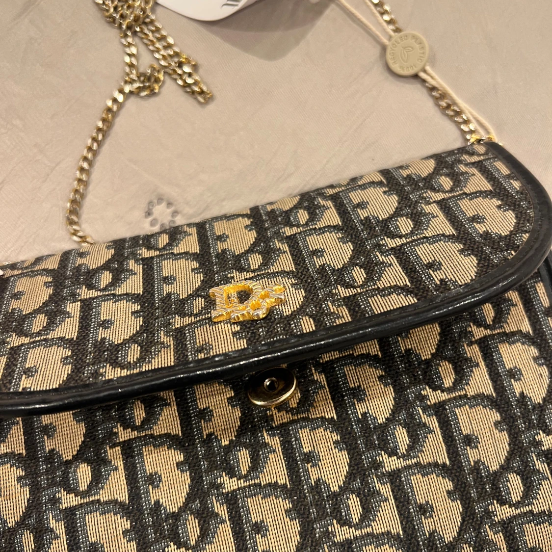 Dior axelväska med kedja och monogram - 3