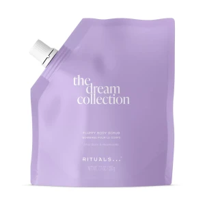 Ny! Rituals Fluffy Body Scrub Dream Collection - Ny! Fluffig kroppsskrubb från Rituals slutsålda Dream Collection. Med blå tusensköna och månsten. Kommer i en lila påse med skruvkork och har en syrenlila, luftig formula. Doftar blommigt och träigt, berikad med E-vitamin och ametistpulver. Limited edition. Vänligen se alla bilderna.
