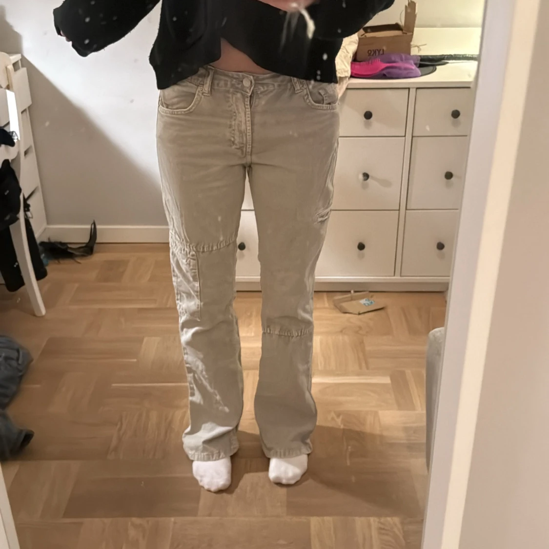 Unika raka/utsvägda lowwaist jeans från Zara
