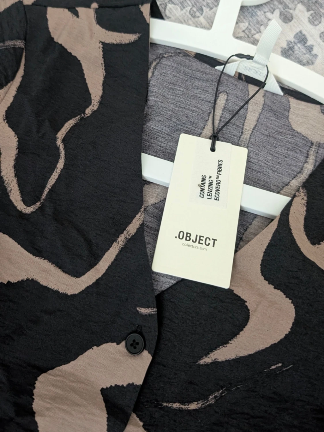 Svart och beige mönstrad klänning Object - 6