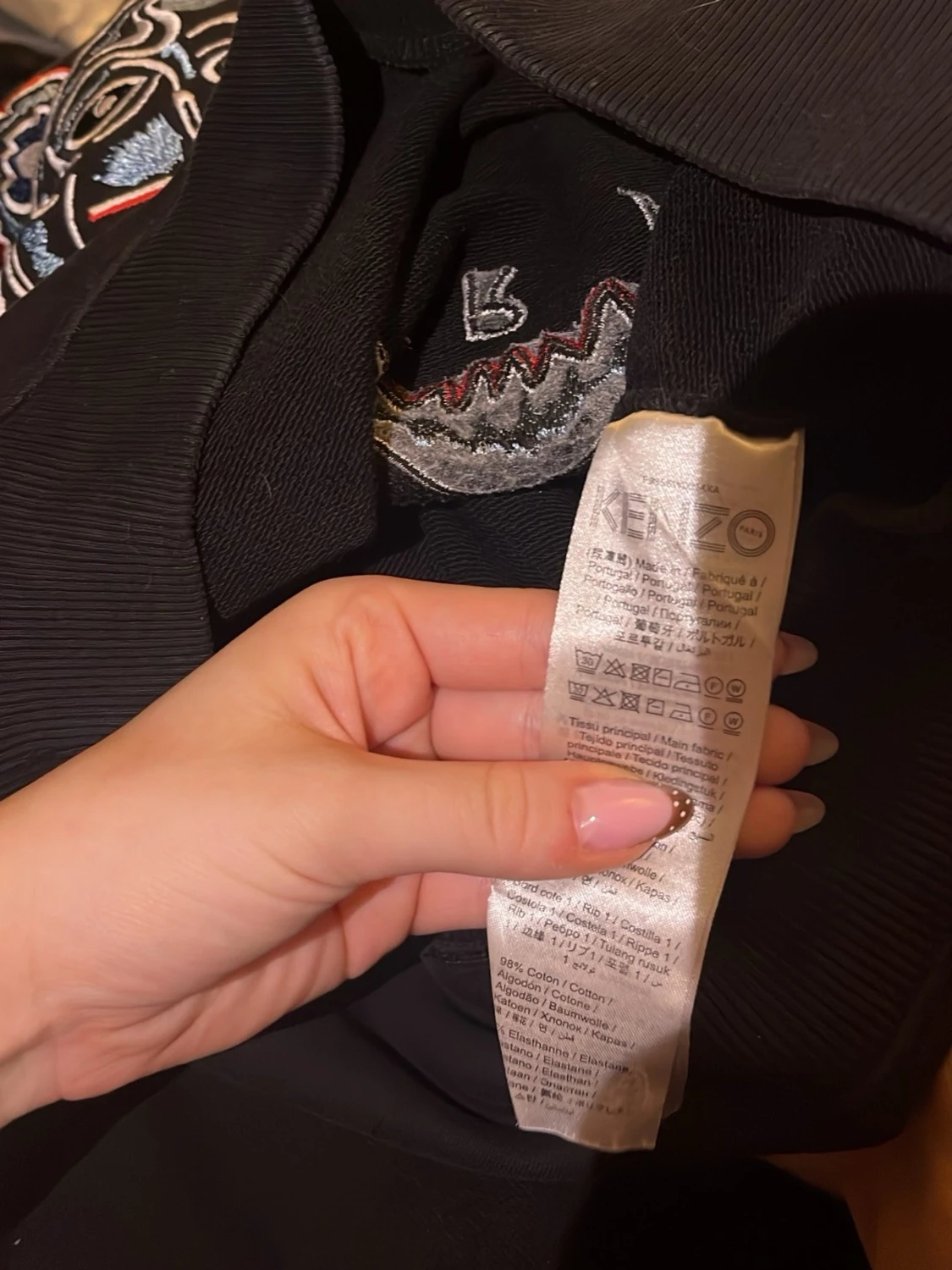 Svart Kenzo sweatshirt med tigerbrodyr - 4