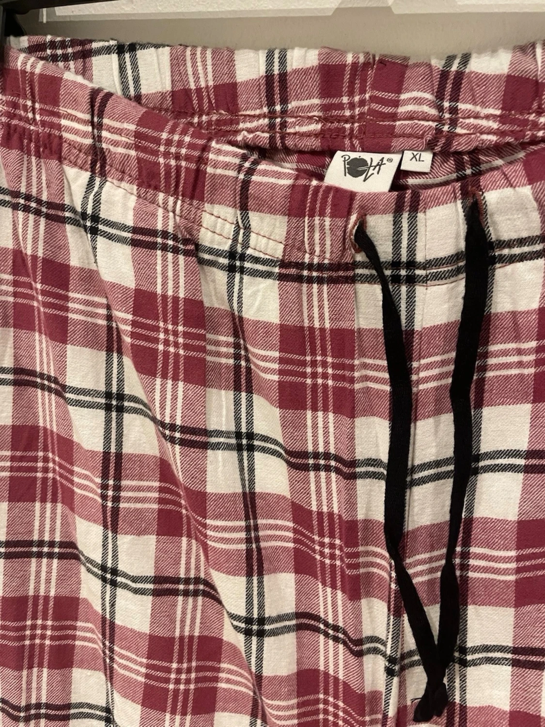 Rödvita rutiga mjukisbyxor XL - 1