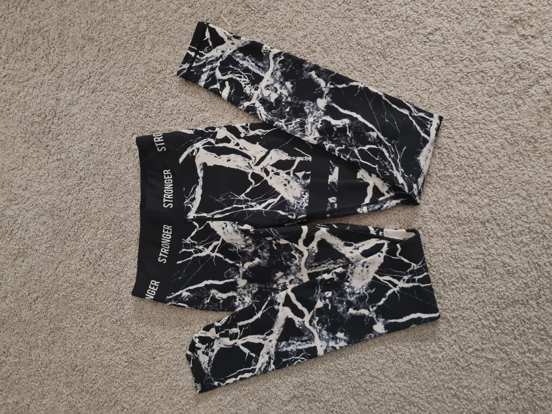 Svarta marmor-mönstrade tights Stronger