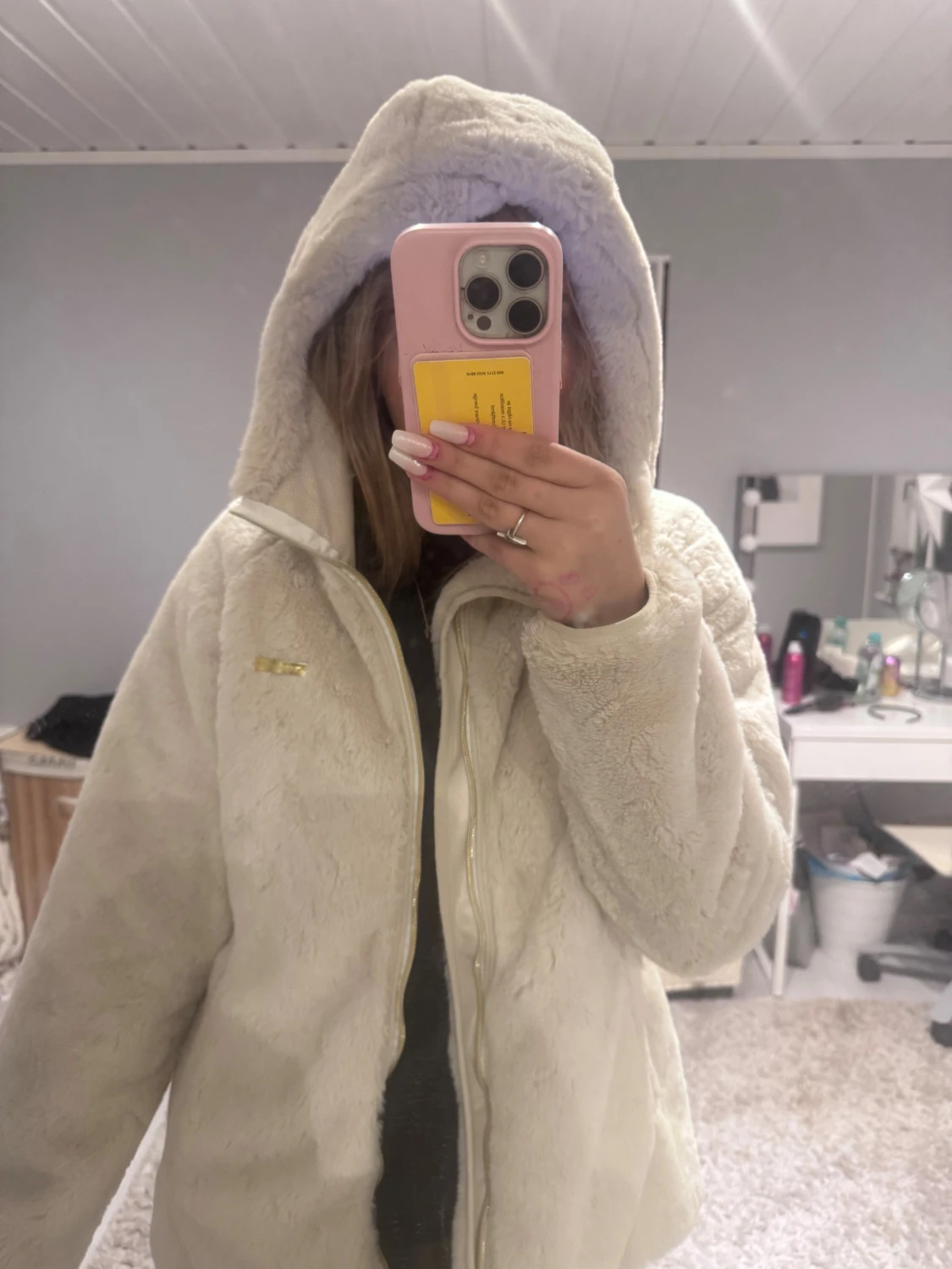 Beige teddyjacka  - 1