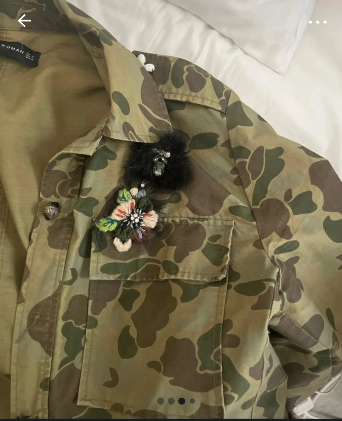 Militärmönstrad jacka med pälsdetalj Zara - 1