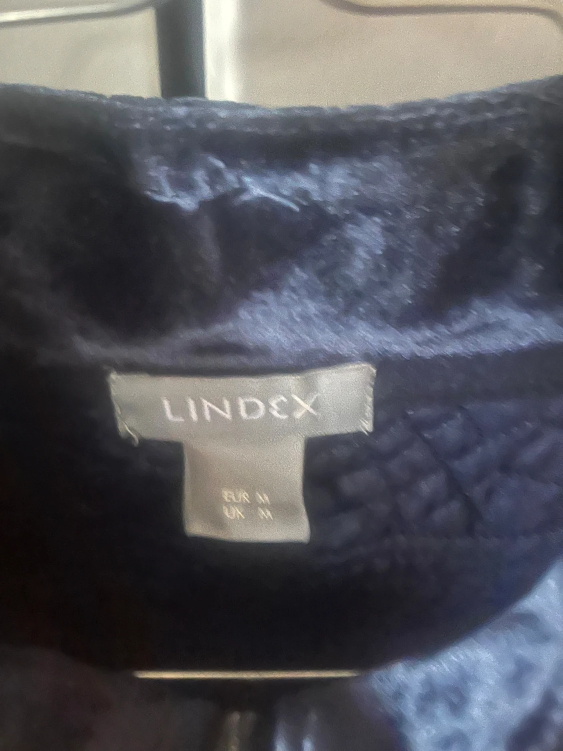 Mörkblå quiltad teddyjacka från Lindex - 1