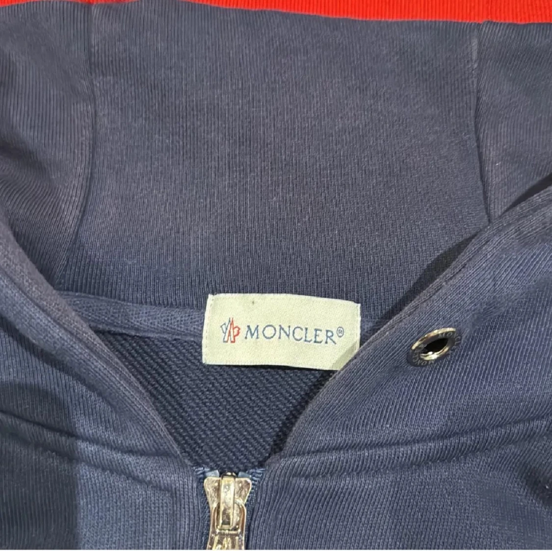 Marinblå Moncler hoodie med dragkedja - 2