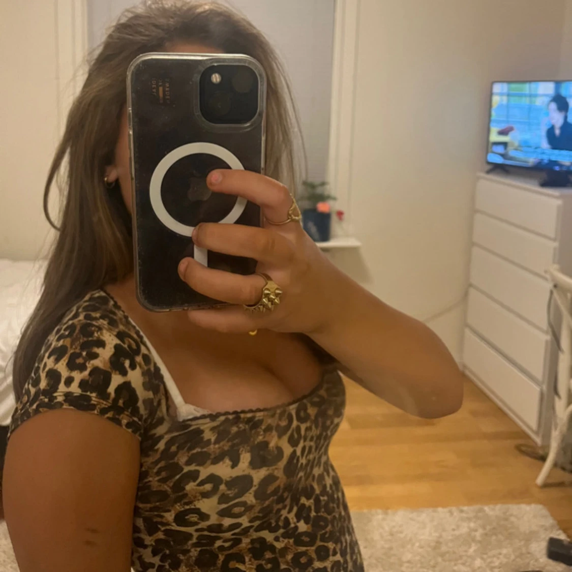 Leopardmönstrad topp - 1