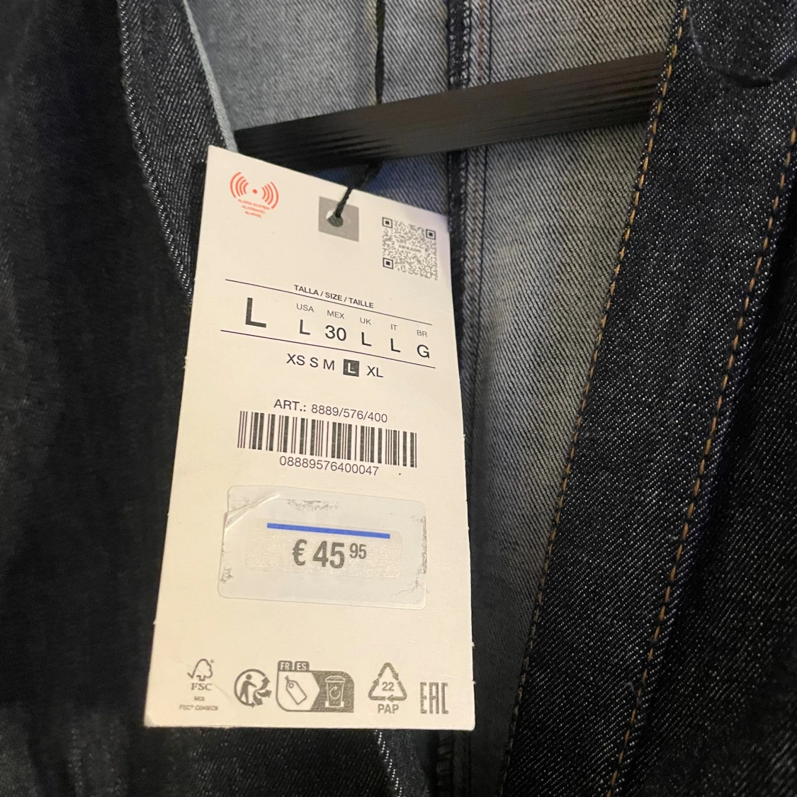 Mörkblå jeansklänning med knappar - 1