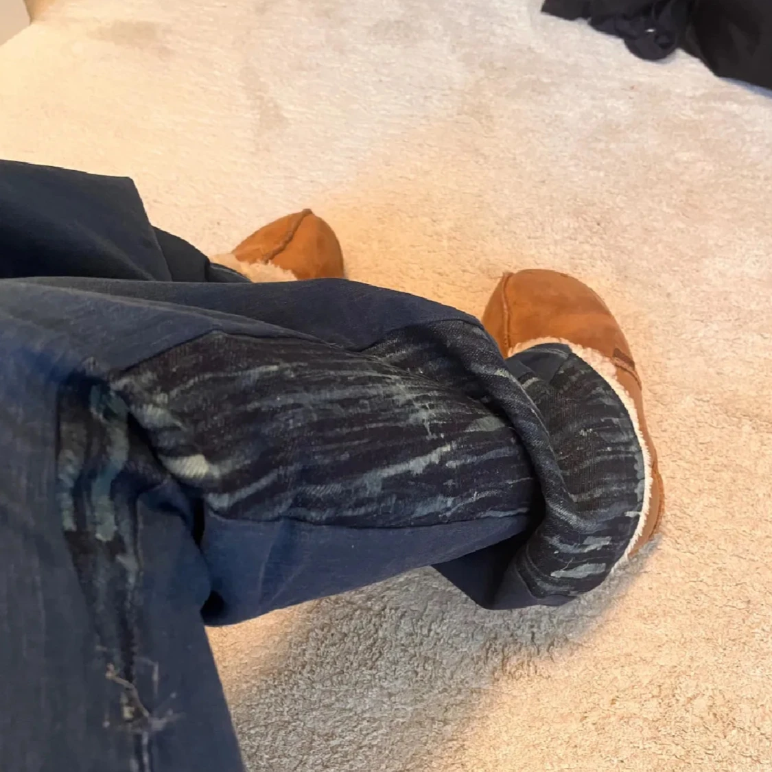 Blå bootcut jeans låg midja - 2