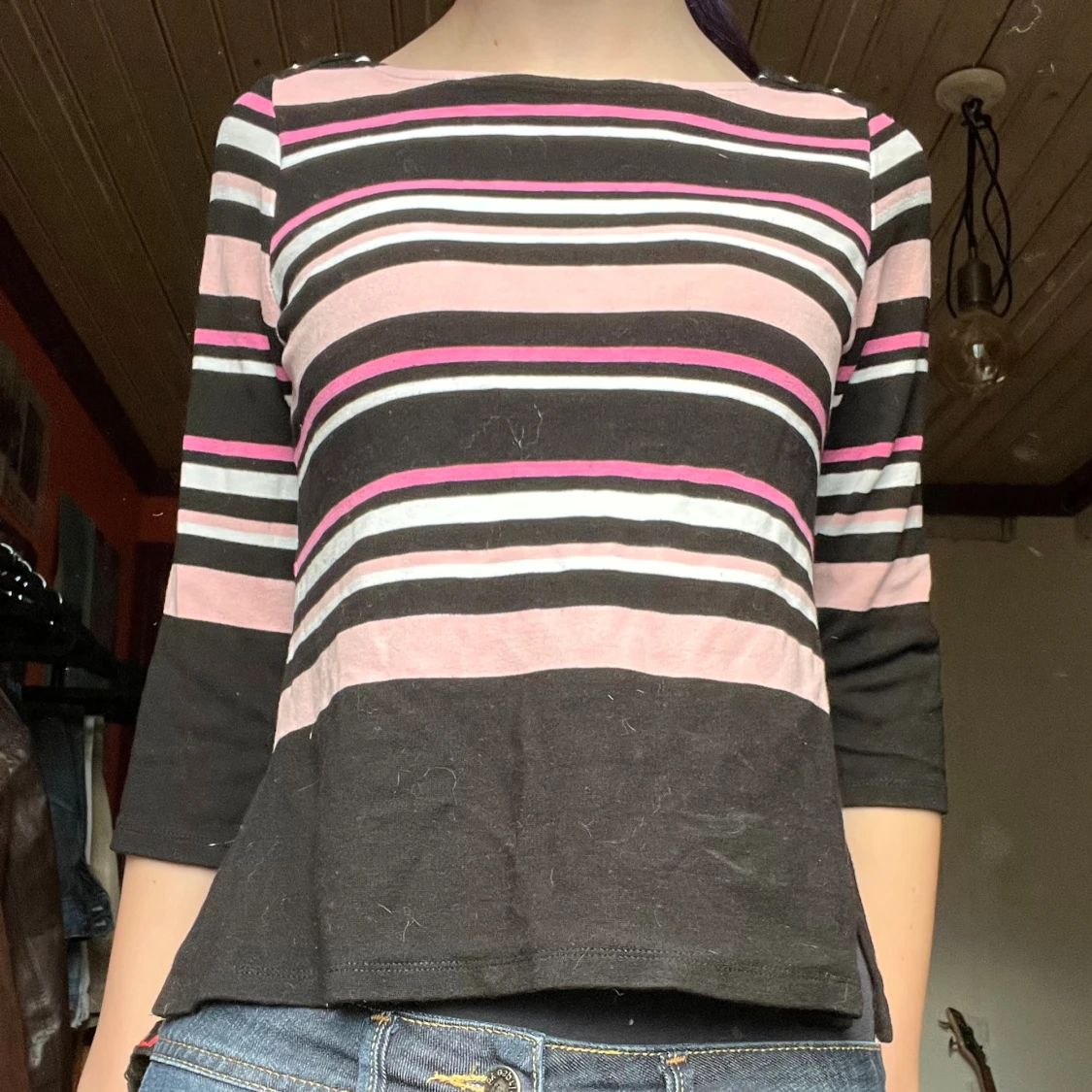 Rosa randig tröja