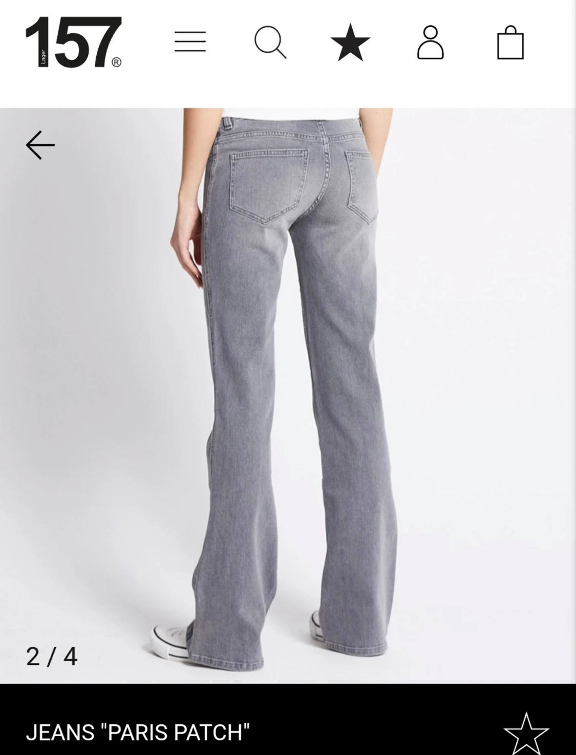 Grå low waist bootcut jeans Paris Patch - 1