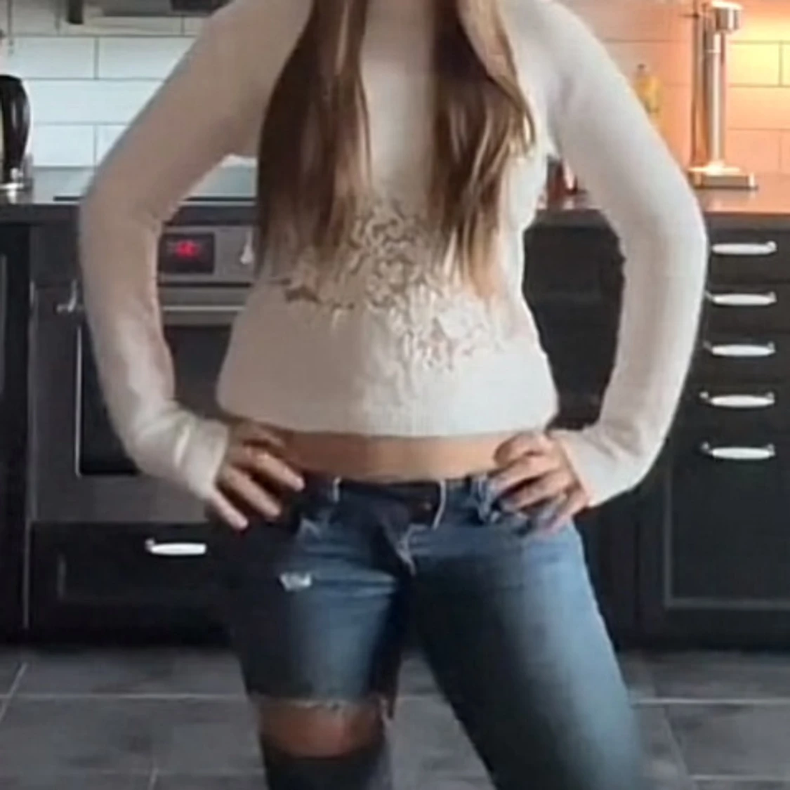 zara tröja med spets - 1