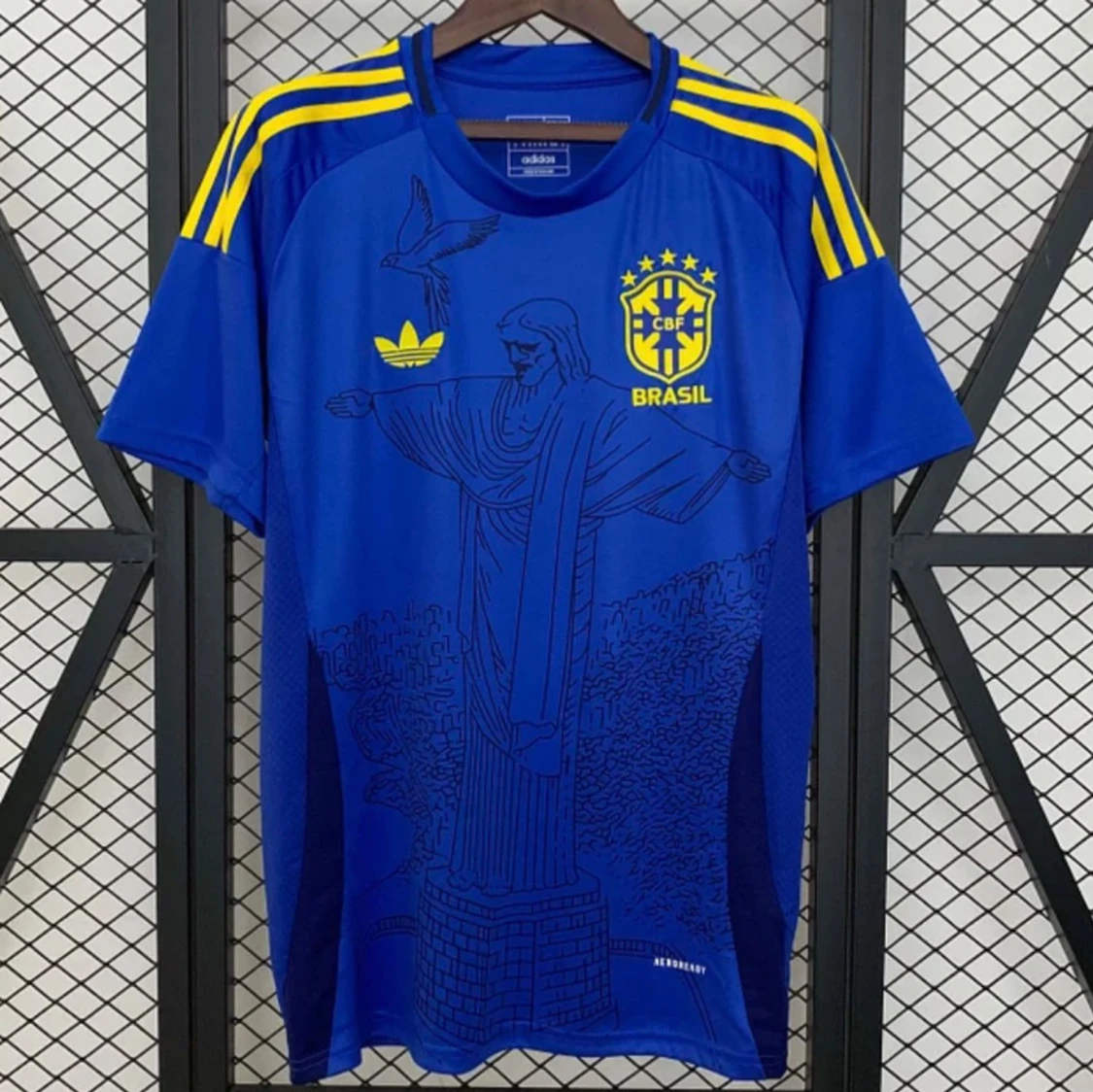 Blå Brasil Adidas fotbollströja