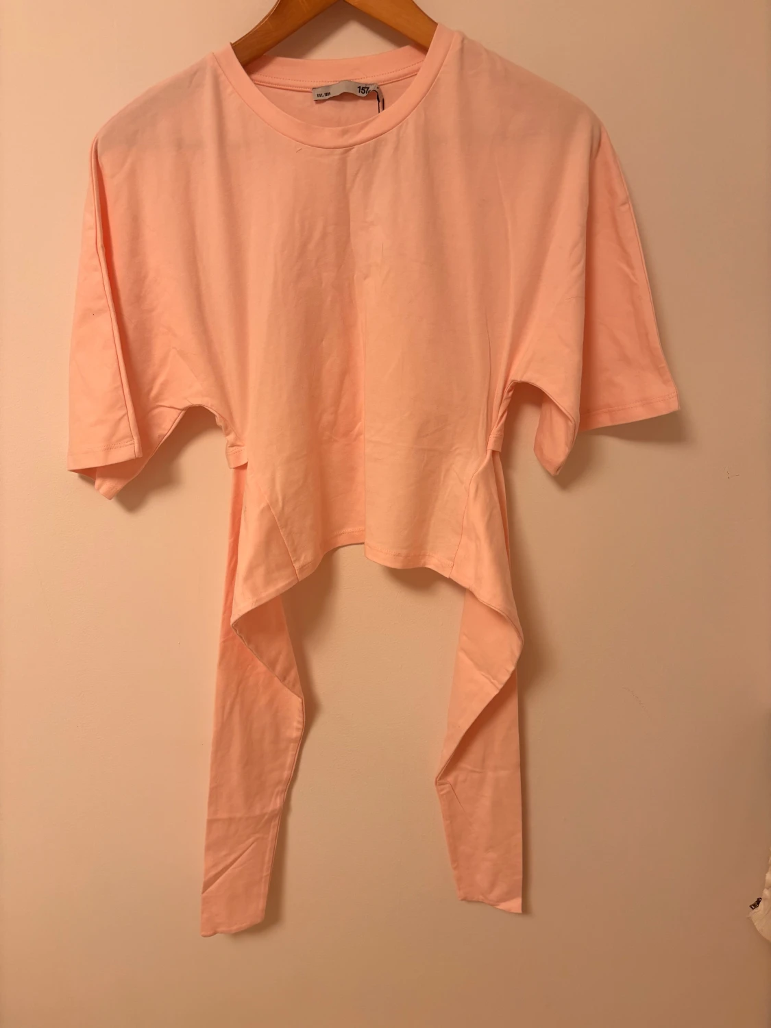 Ljusrosa croppad topp med rosett - 3