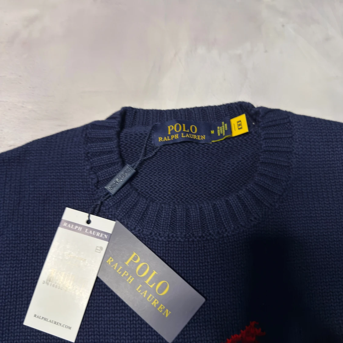 Marinblå stickad tröja Polo Bear - 1