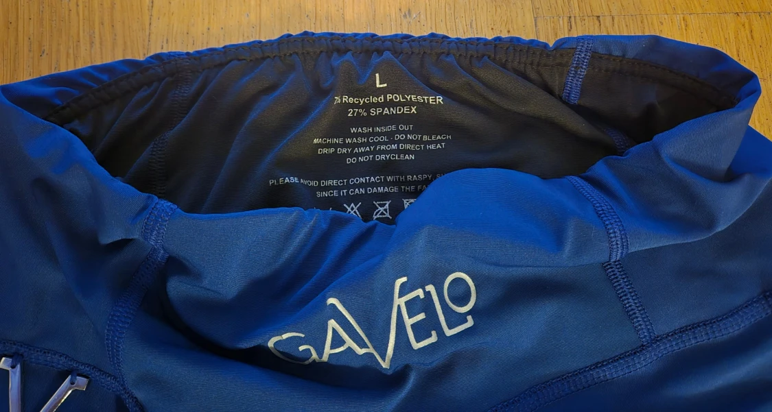 Blå leggings från Gavelo med ribbade detaljer - 