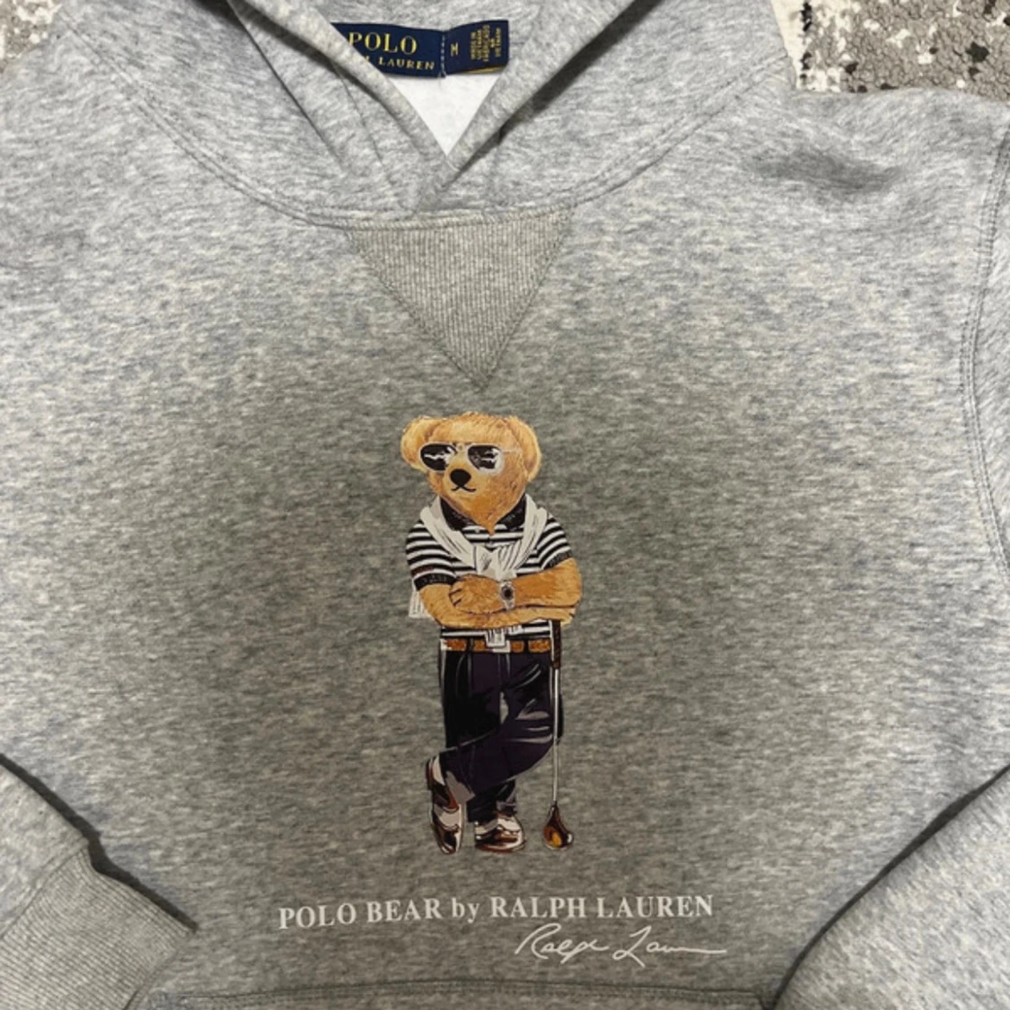 Grå hoodie Polo Bear Ralph Lauren M - 1