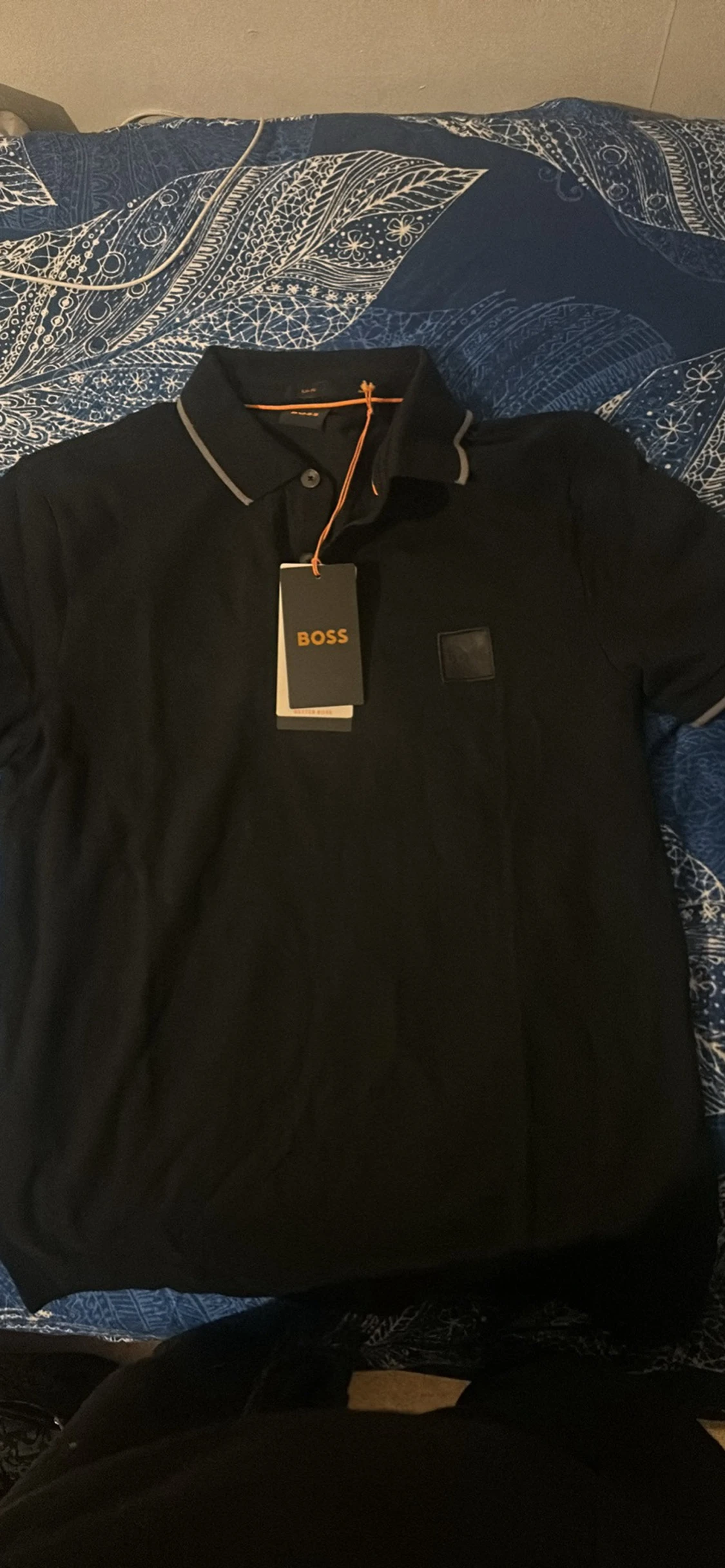 Svart pikétröja från BOSS