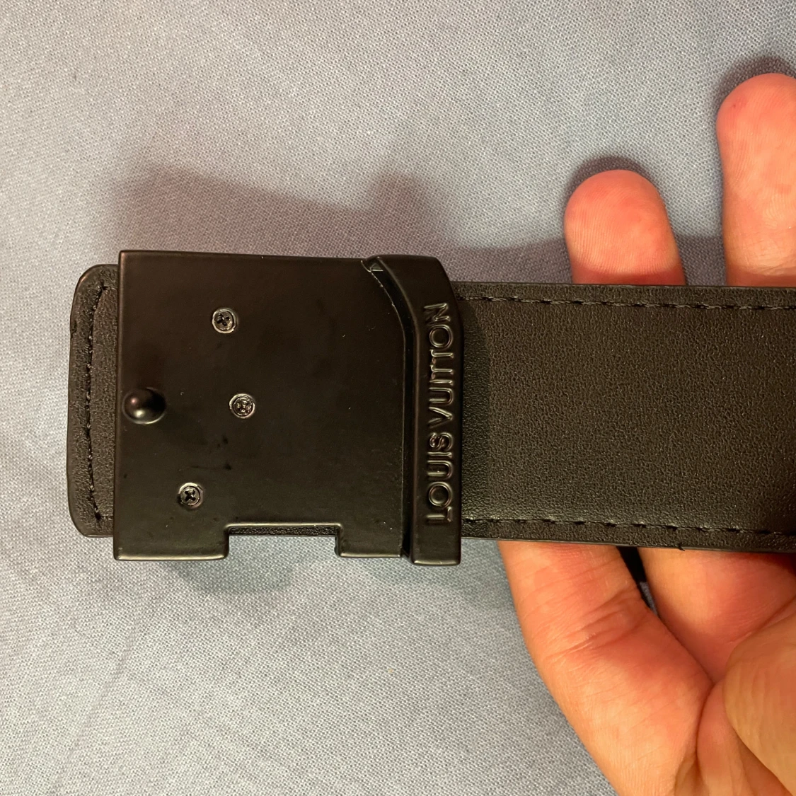 Svart L skärp i skinn - 3