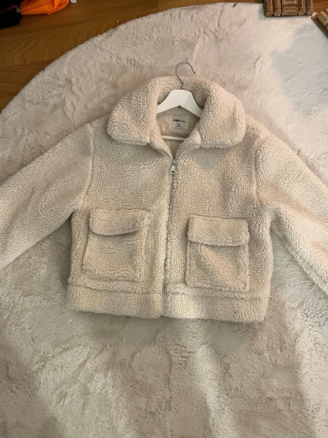 Beige teddyjacka - 1