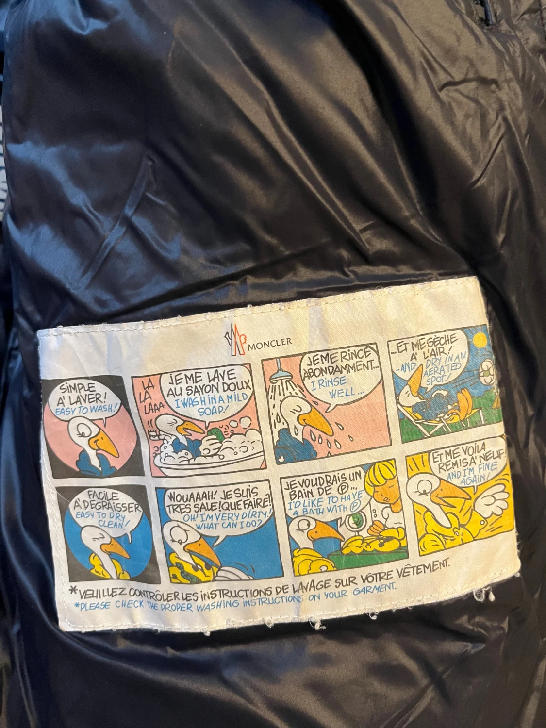 Marinblå  Moncler pufferjacka med huva - 5