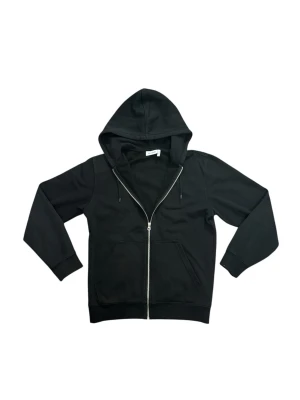 Weekday hoodie - Svart hoodie från Weekday med huva och snörning, hel dragkedja framtill och två stora fickor. Tillverkad i mjuk bomull, perfekt för chill dagar. Klassisk passform och ribbade muddar vid ärmslut och nederkant. Den är storlek xs men sitter som s