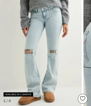Ljusblå bootcut jeans - Ljusblåa jeans från Nelly i modellen ”Low waist Perfect Bootcut jeans” och storlek 34