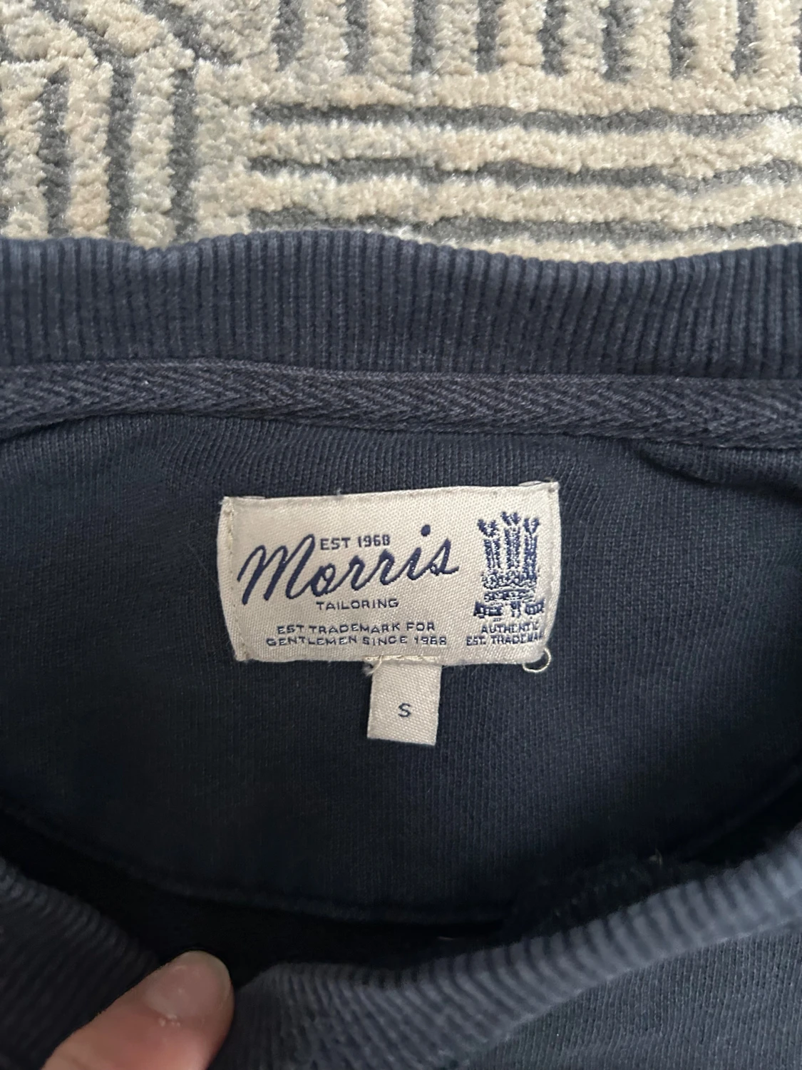 Mörkblå sweatshirt Morris  - 1