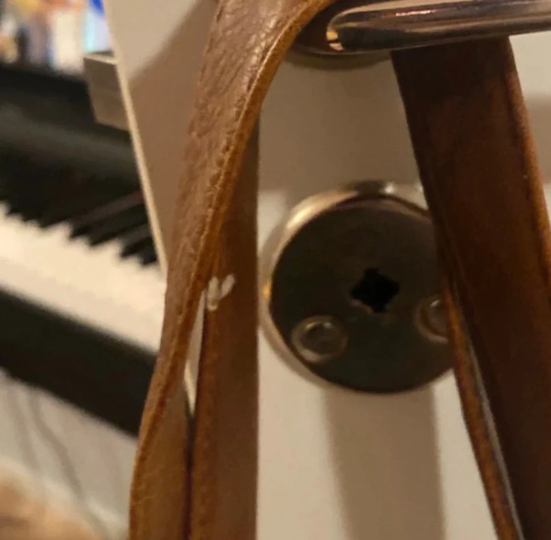 Brun axelväska med fickor i skinn - 3