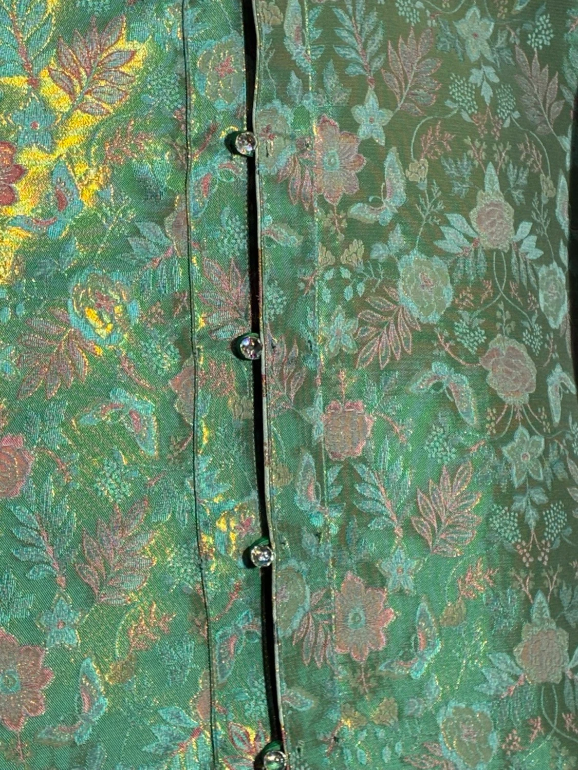 Silkesjacka i 100 % siden – konstnärligt mönster  - 5