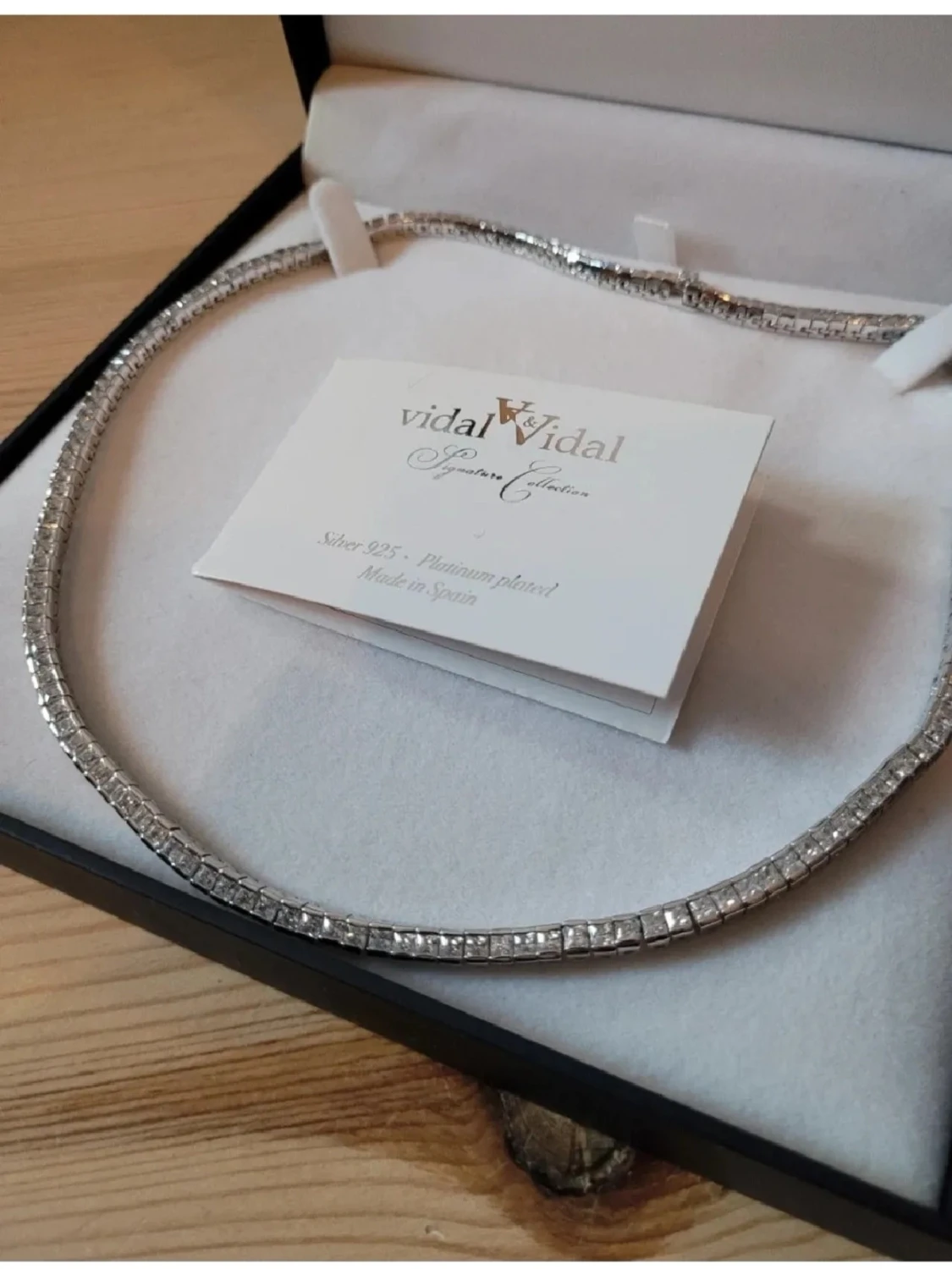 Silverfärgad platina-pläterad halskedja Vidal & Vidal