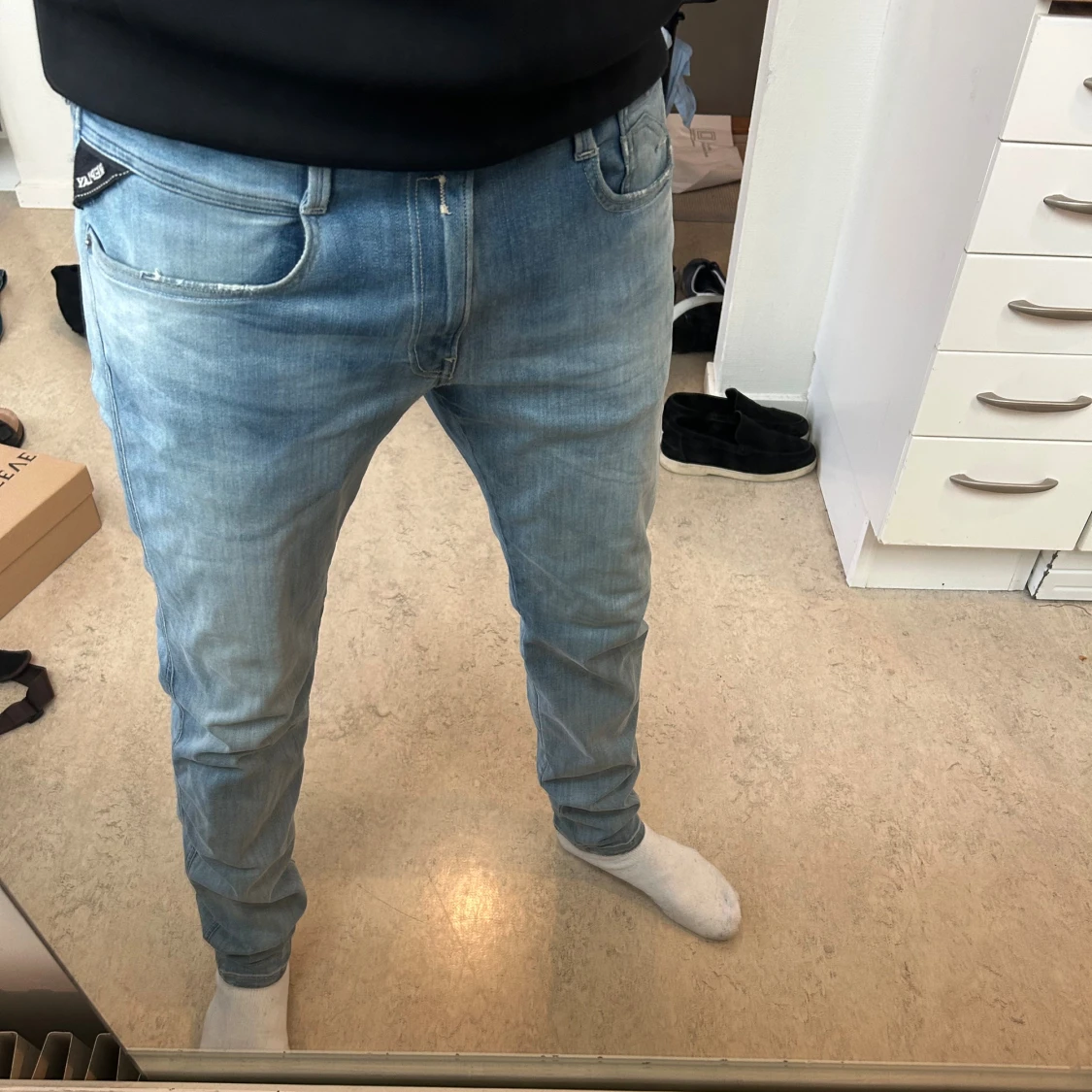 Ljusblå Replay Anbass jeans - 1