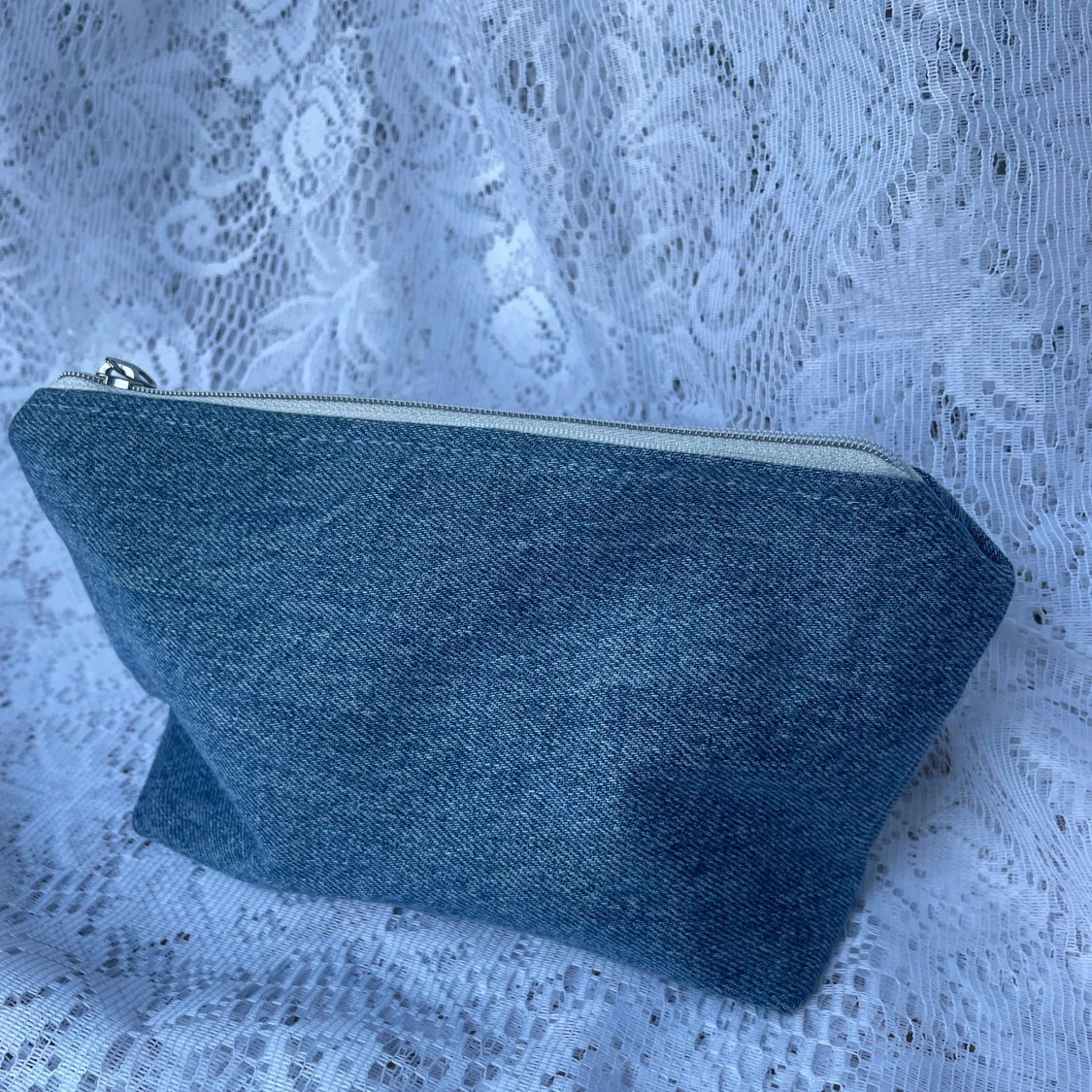 Ljusblå jeans necessär/väska - 1