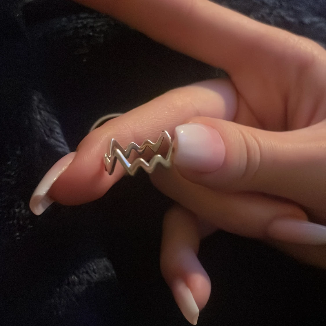 Zigzagformad silverring 925 - 1